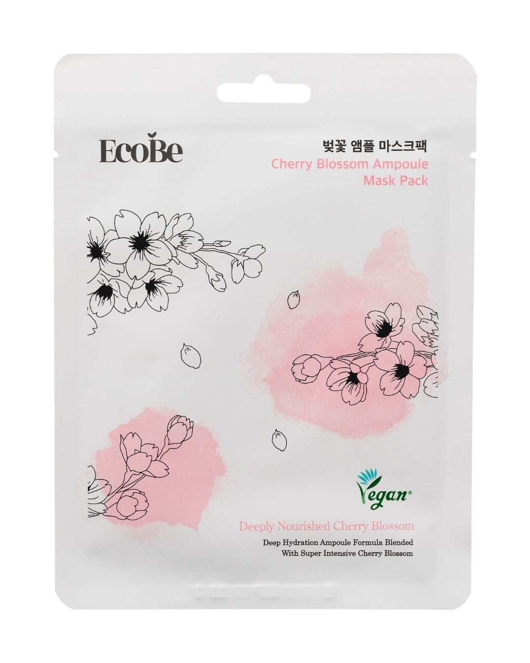 EcoBe Cherry Blossom Ampoule Mask – Máscara Facial de Flor de Cerejeira