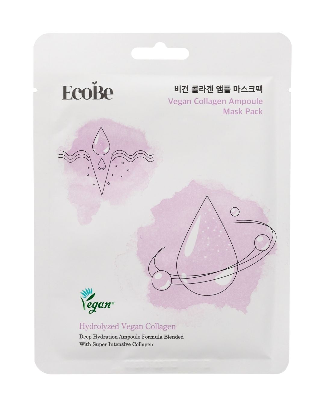 EcoBe Vegan Collagen Ampoule Mask – Máscara Facial em Tecido com Colágeno Vegano