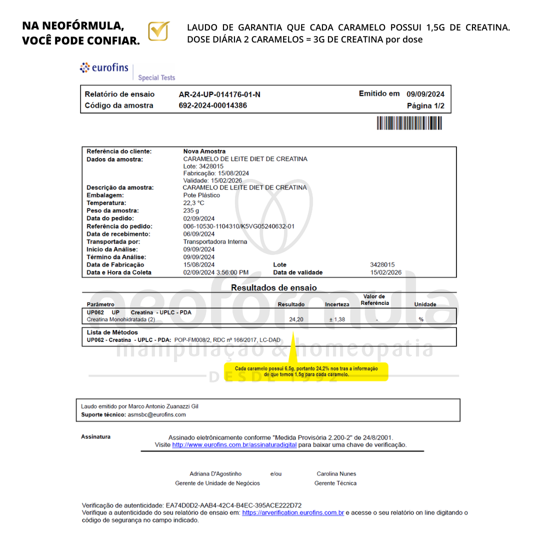 Caramelos de Creatina 3g (por dose) - 60 UNI