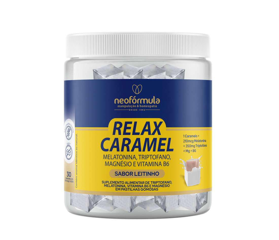 Relax Caramel - Caramelo de Melatonina, Triptofano, Magnésio e Vitamina B6
