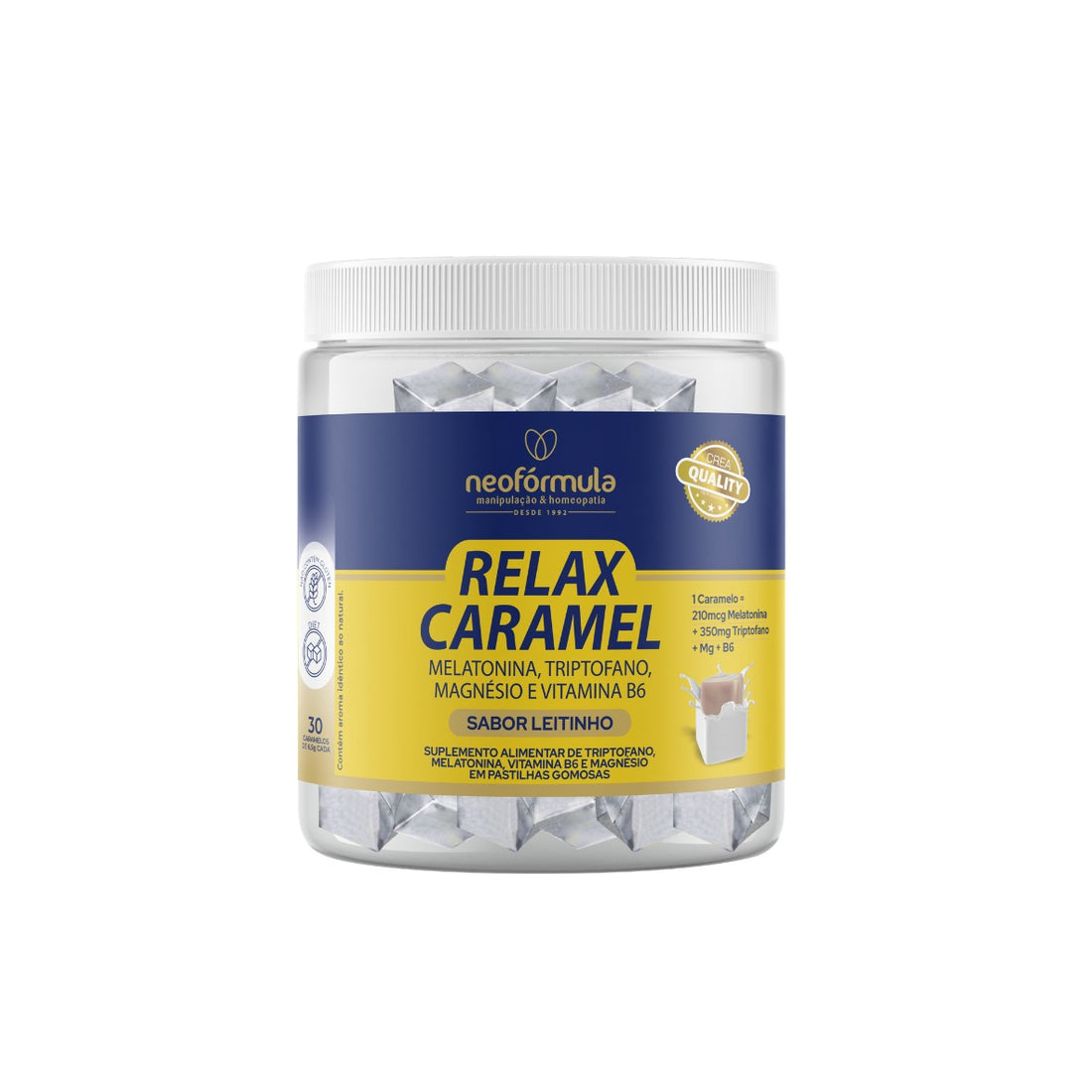 Relax Caramel - Caramelo de Melatonina, Triptofano, Magnésio e Vitamina B6