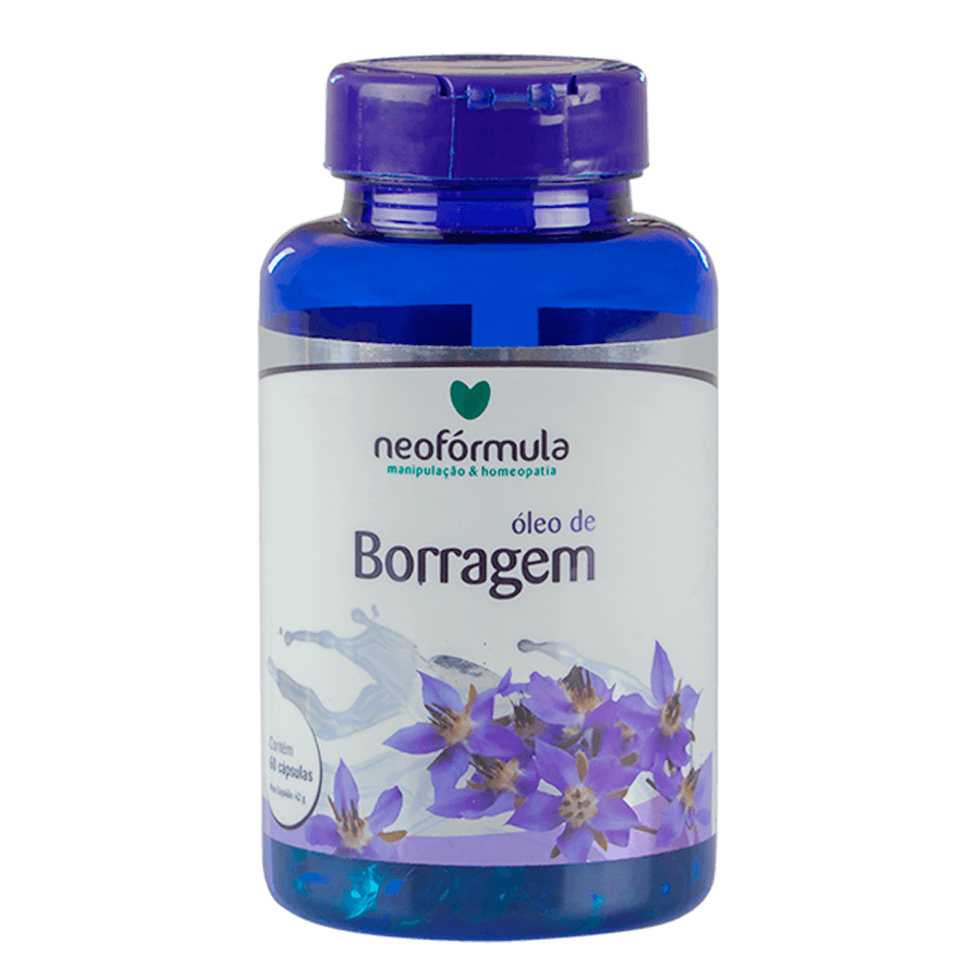 Óleo de Borragem 750mg 60 cápsulas