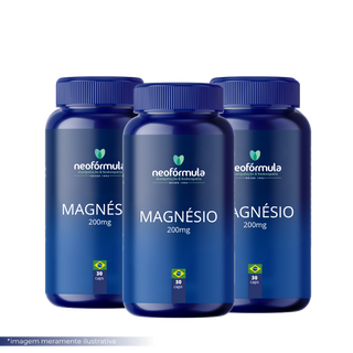 3 unidades de Magnésio 200mg | 30 doses