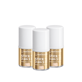 3 unidades de Stick 3 em 1 NeoGolden Face