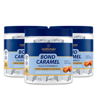 3 unidades de Bond Caramel - Caramelo de Cálcio e Vitamina D | 30 doses
