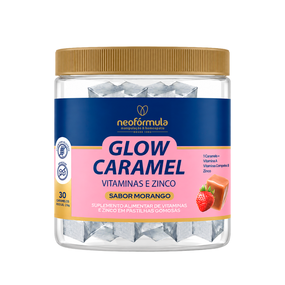 Glow Caramel - Caramelo de Vitaminas e Zinco | 30 doses