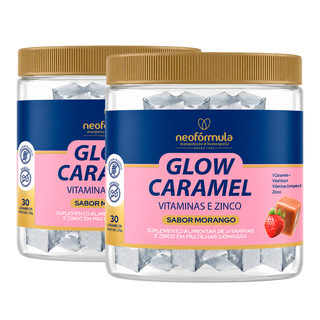 2 unidades de Glow Caramel - Caramelo de Vitaminas e Zinco | 30 doses