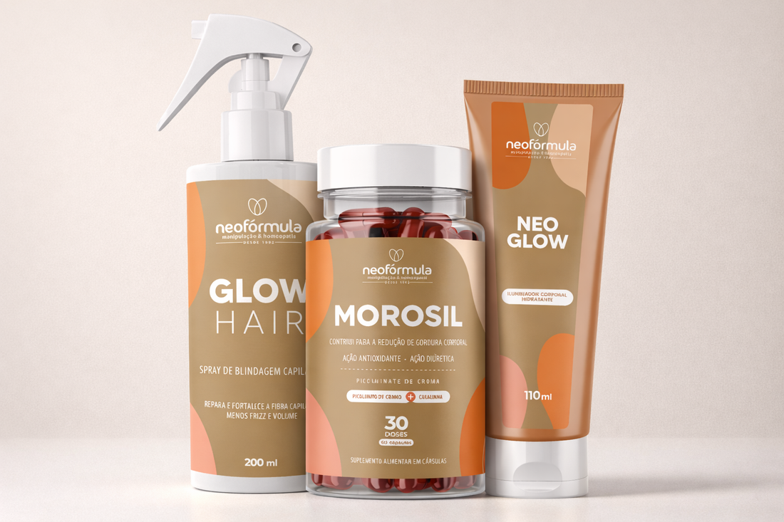 Kit Neo Verão: Morosil - Neo Glow hidratante corporal - Spray Hair Glow Anti-frizz
