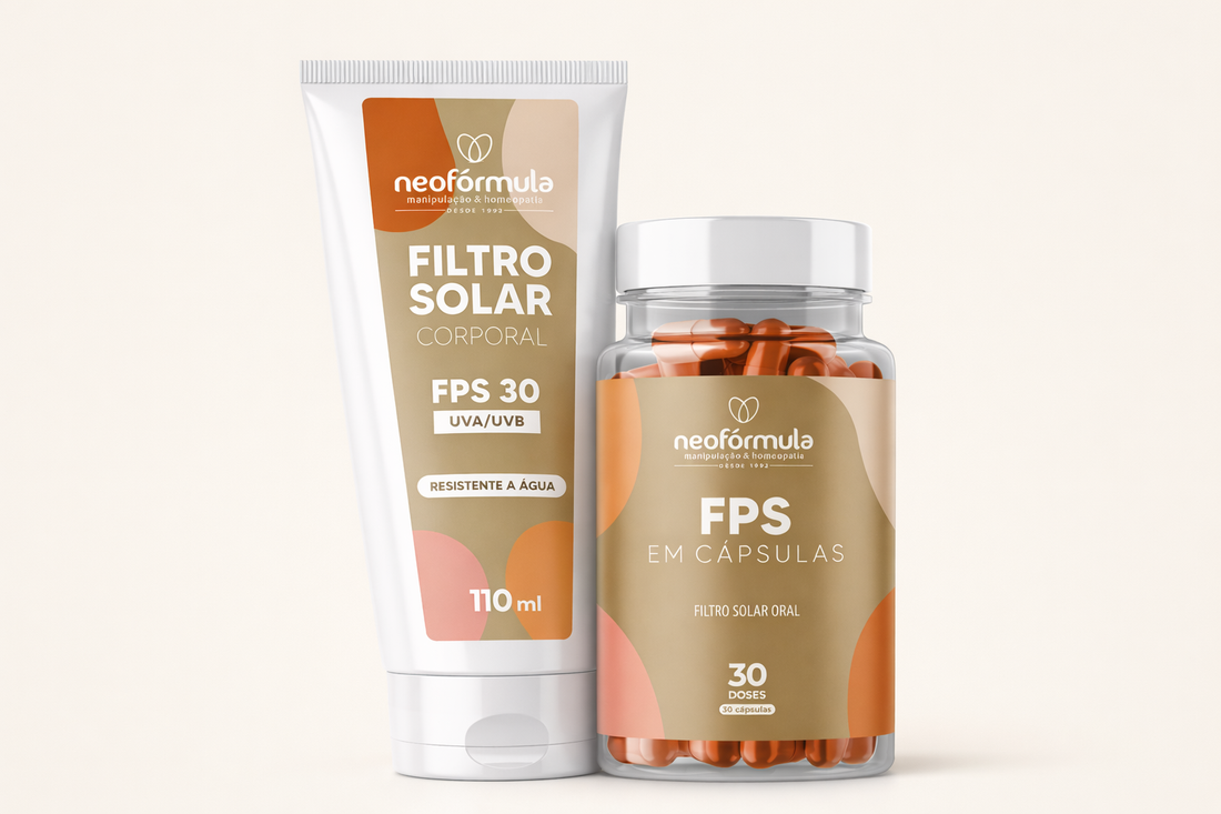 Kit Neo Verão: FPS em cápsula - Filtro Solar Corporal NeoGolden Face FPS 30 110g