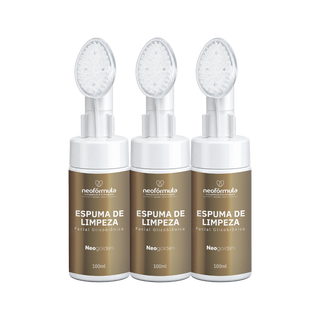 3 unidades de NeoGolden Face Espuma de Limpeza