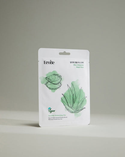 EcoBe Aloe Ampoule Mask – Máscara Facial em Tecido com Aloe Vera