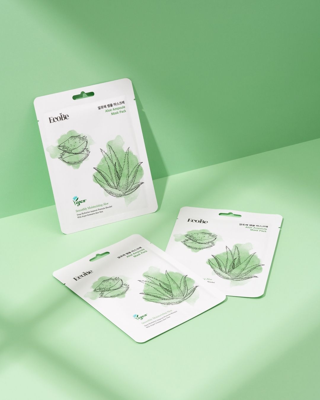 EcoBe Aloe Ampoule Mask – Máscara Facial em Tecido com Aloe Vera