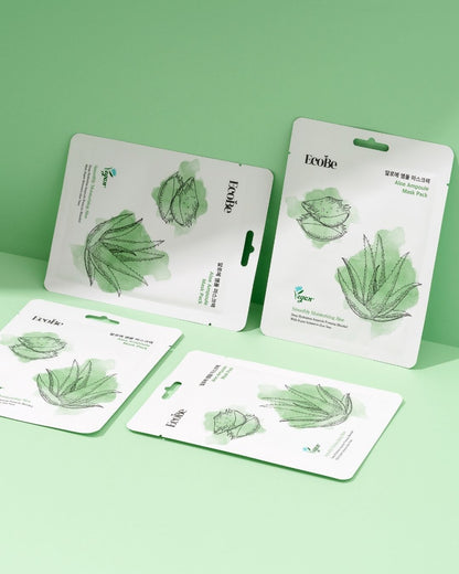 EcoBe Aloe Ampoule Mask – Máscara Facial em Tecido com Aloe Vera