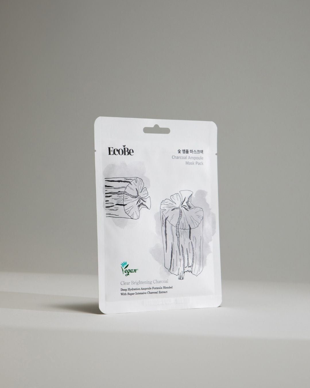 EcoBe Charcoal Ampoule Mask – Máscara Facial em Tecido | Carvão Ativado