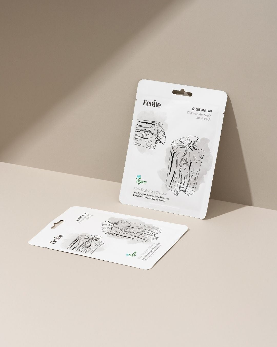 EcoBe Charcoal Ampoule Mask – Máscara Facial em Tecido | Carvão Ativado