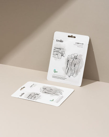 EcoBe Charcoal Ampoule Mask – Máscara Facial em Tecido | Carvão Ativado