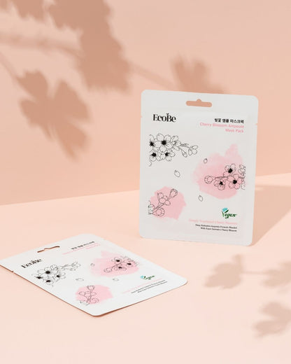 EcoBe Cherry Blossom Ampoule Mask – Máscara Facial de Flor de Cerejeira