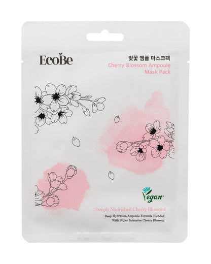 EcoBe Cherry Blossom Ampoule Mask – Máscara Facial de Flor de Cerejeira