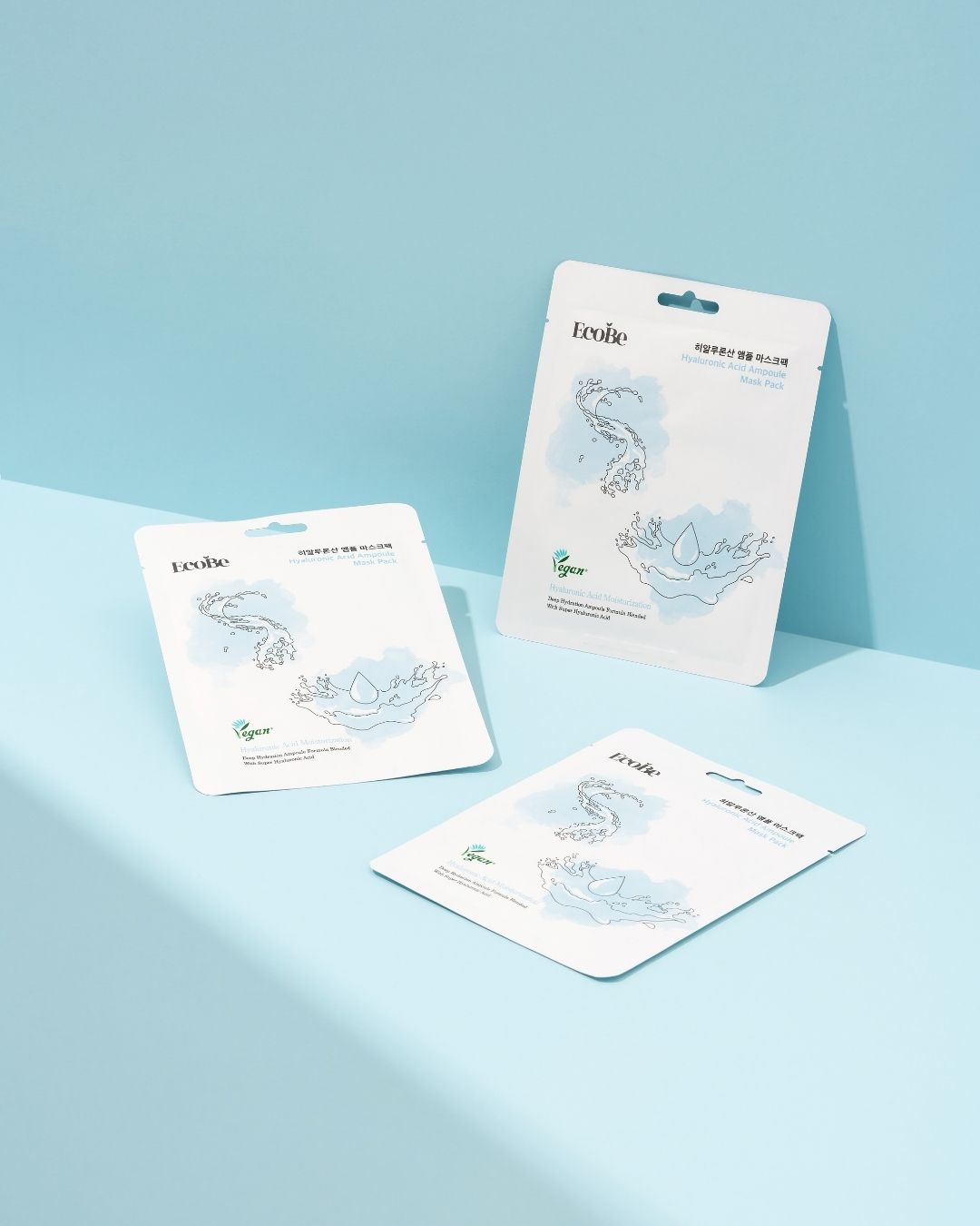 EcoBe Hyaluronic Acid Ampoule Mask – Máscara Facial em Tecido com Ácido Hialurônico