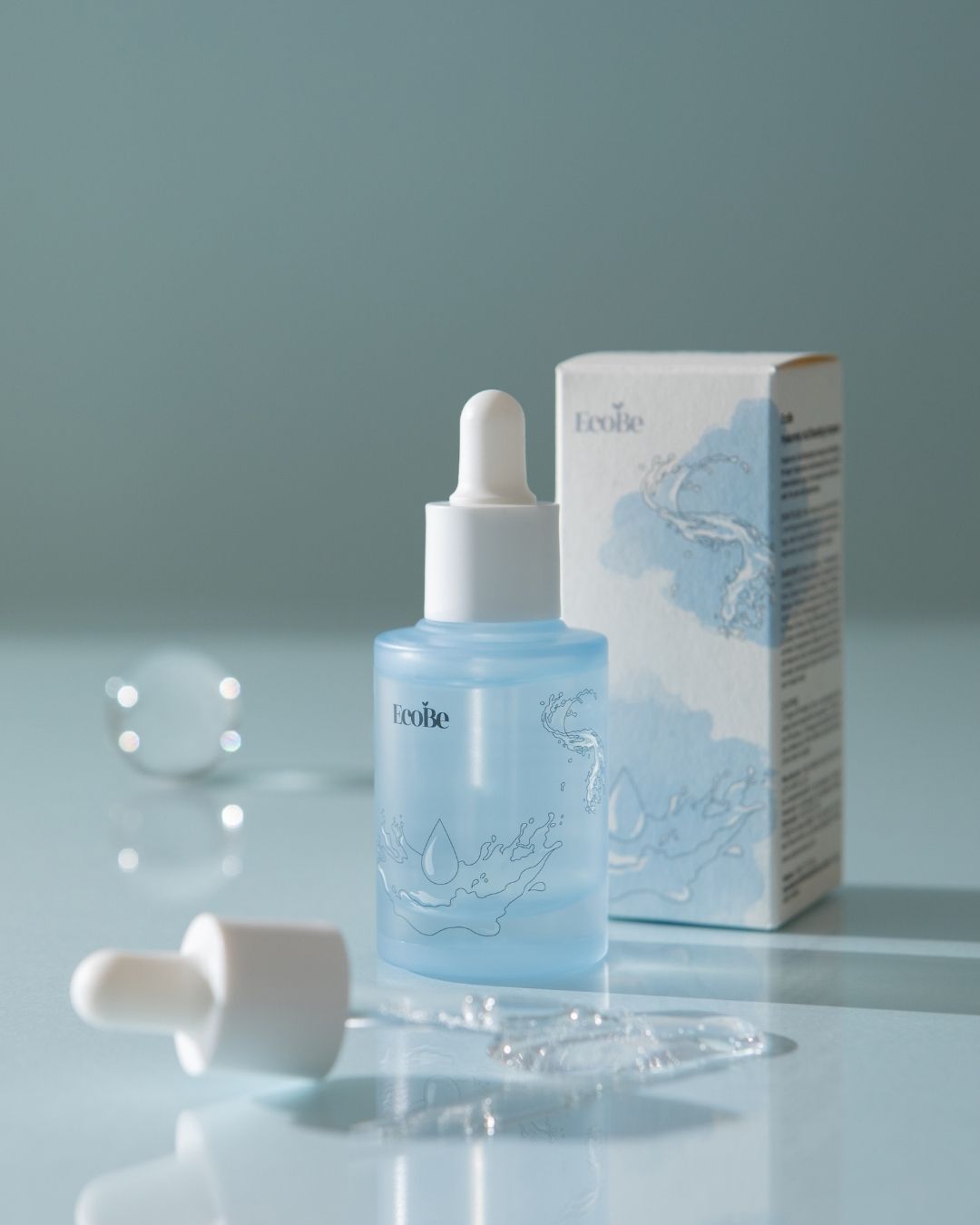 EcoBe Hyaluronic Acid Boosting Ampoule – Loção Hidratante Facial com Ácido Hialurônico (30mL)