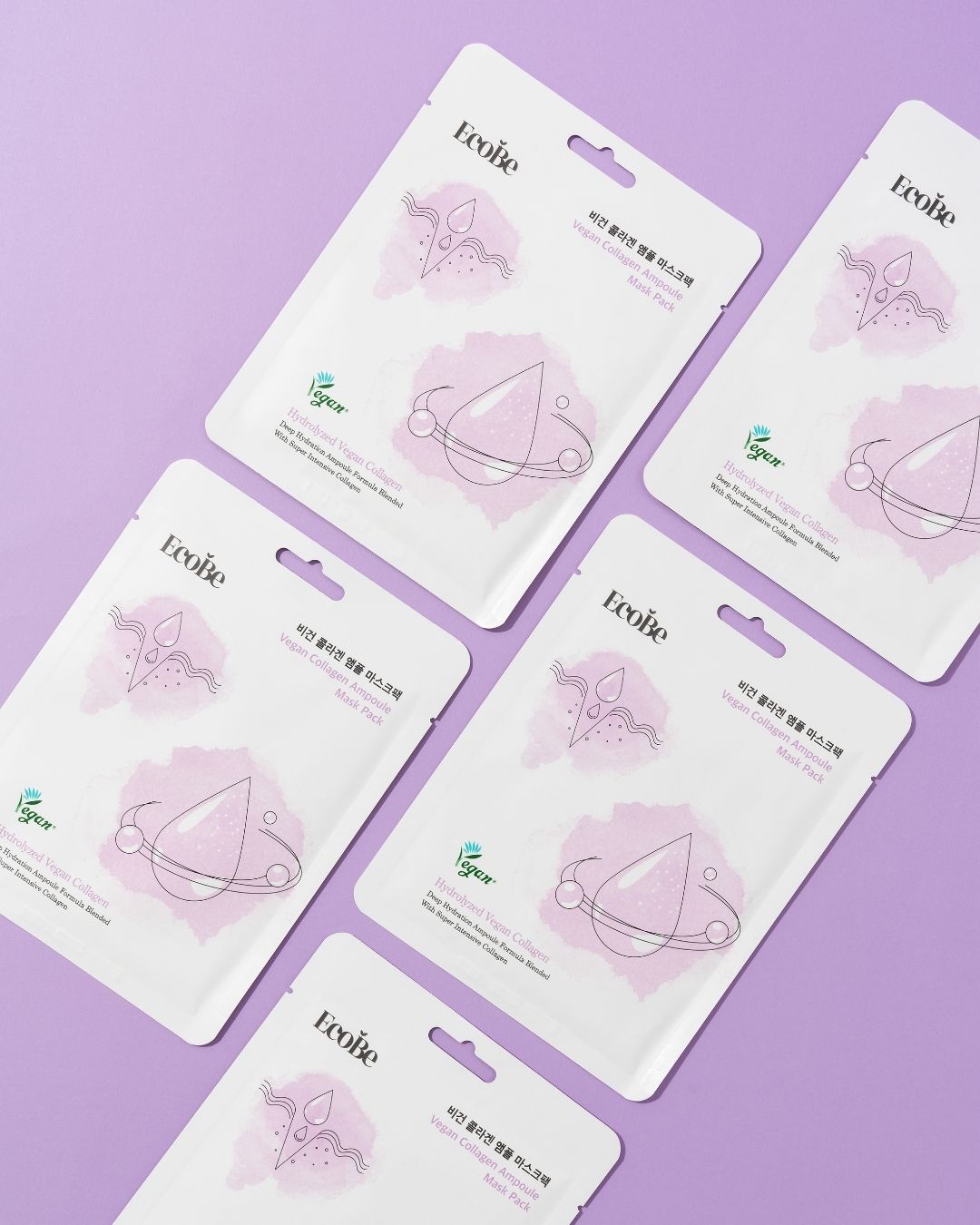 EcoBe Vegan Collagen Ampoule Mask – Máscara Facial em Tecido com Colágeno Vegano