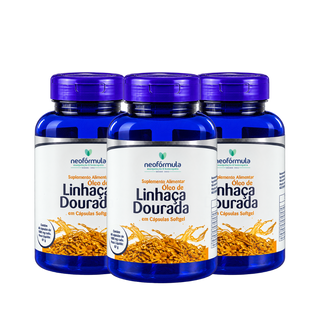 3 unidades de Óleo de Linhaça Dourada 1450mg | 30 doses