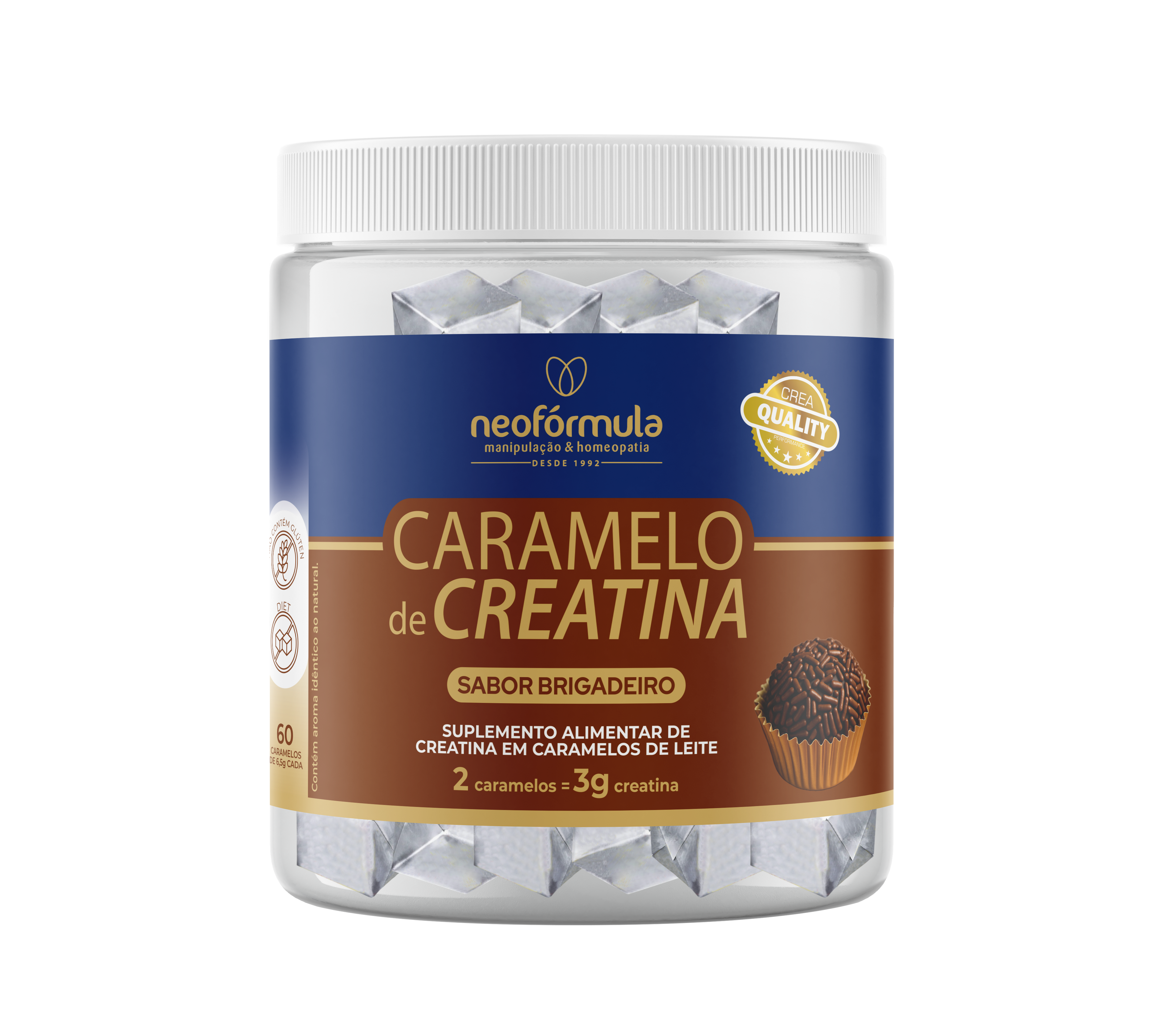 Caramelos de Creatina BRIGADEIRO - 60 UNI PRÉ-VENDA