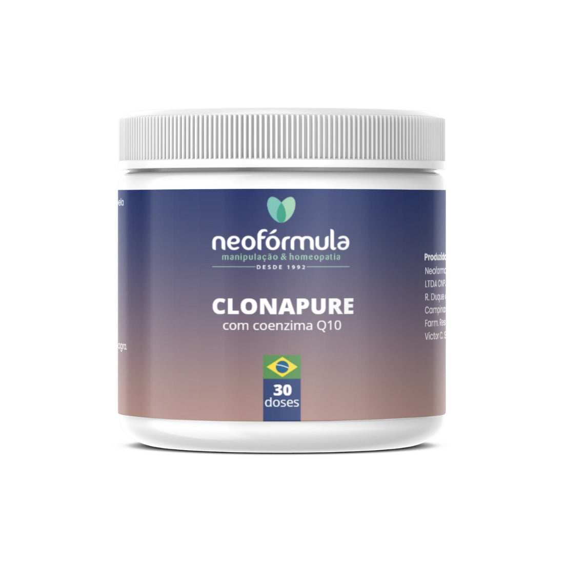 Clonapure 1,8g (Creatina Florien); Coenzima Q10 200mg 30 doses