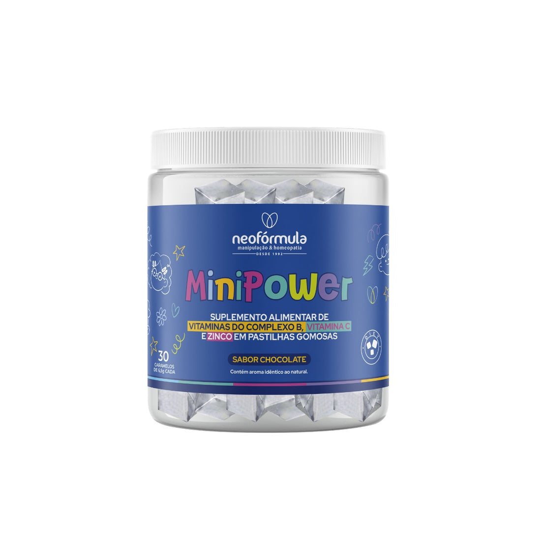 Mini Power - Caramelo de Vitaminas do Complexo B, Vitamina C e Zinco