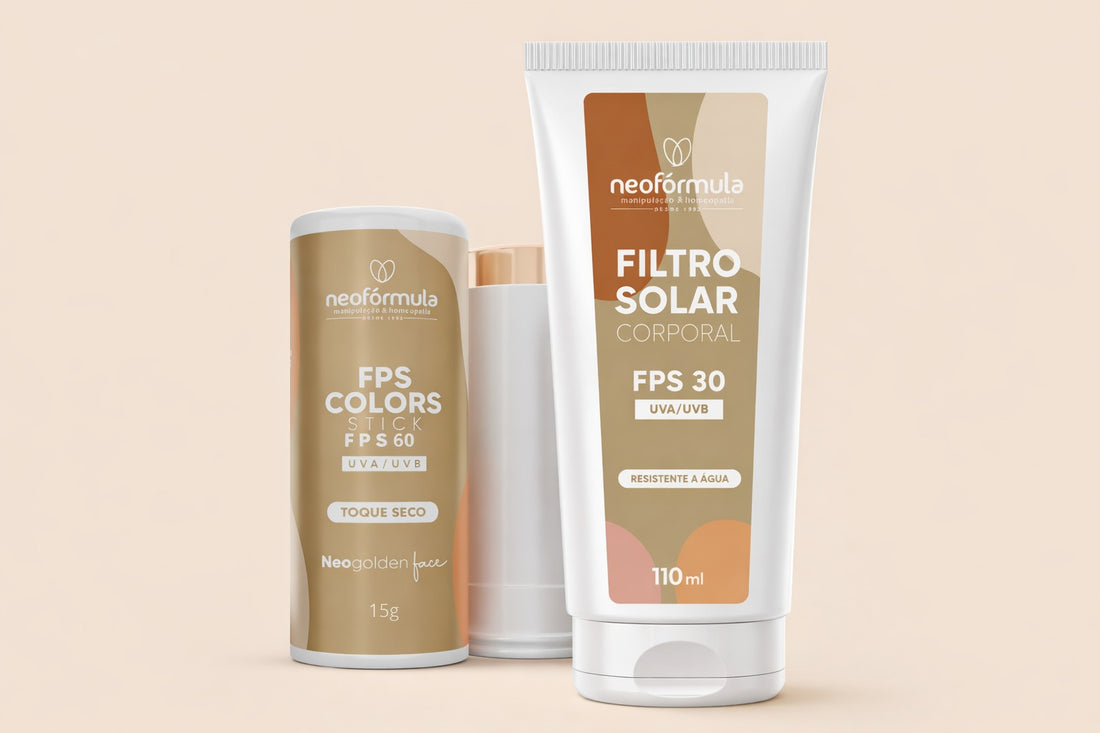 Kit Neo Verão: Filtro Solar Colors STICK FPS 60 - Filtro Solar Corporal NeoGolden Face FPS 30 110g