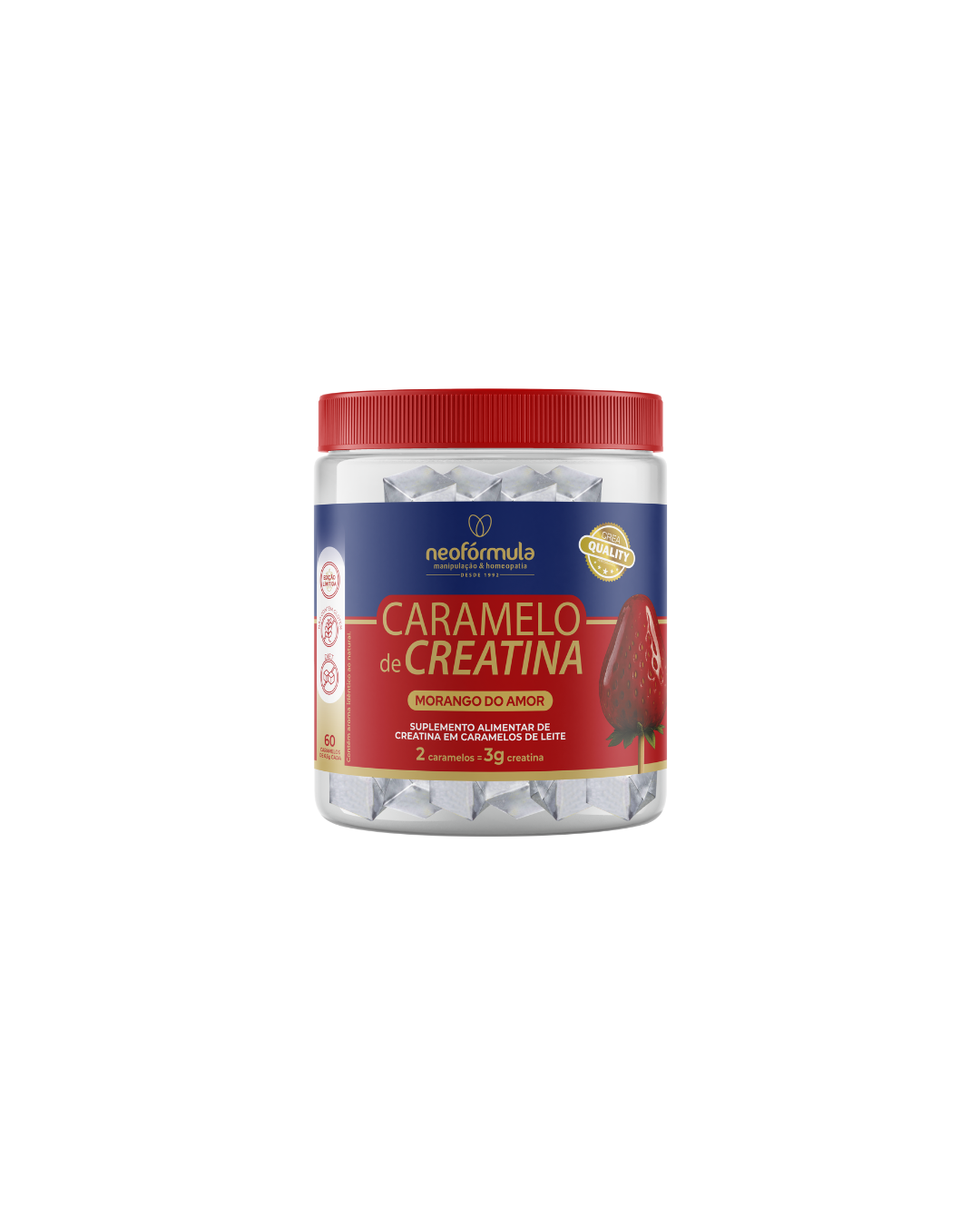 Caramelos de Creatina MORANGO DO AMOR - PRÉ VENDA