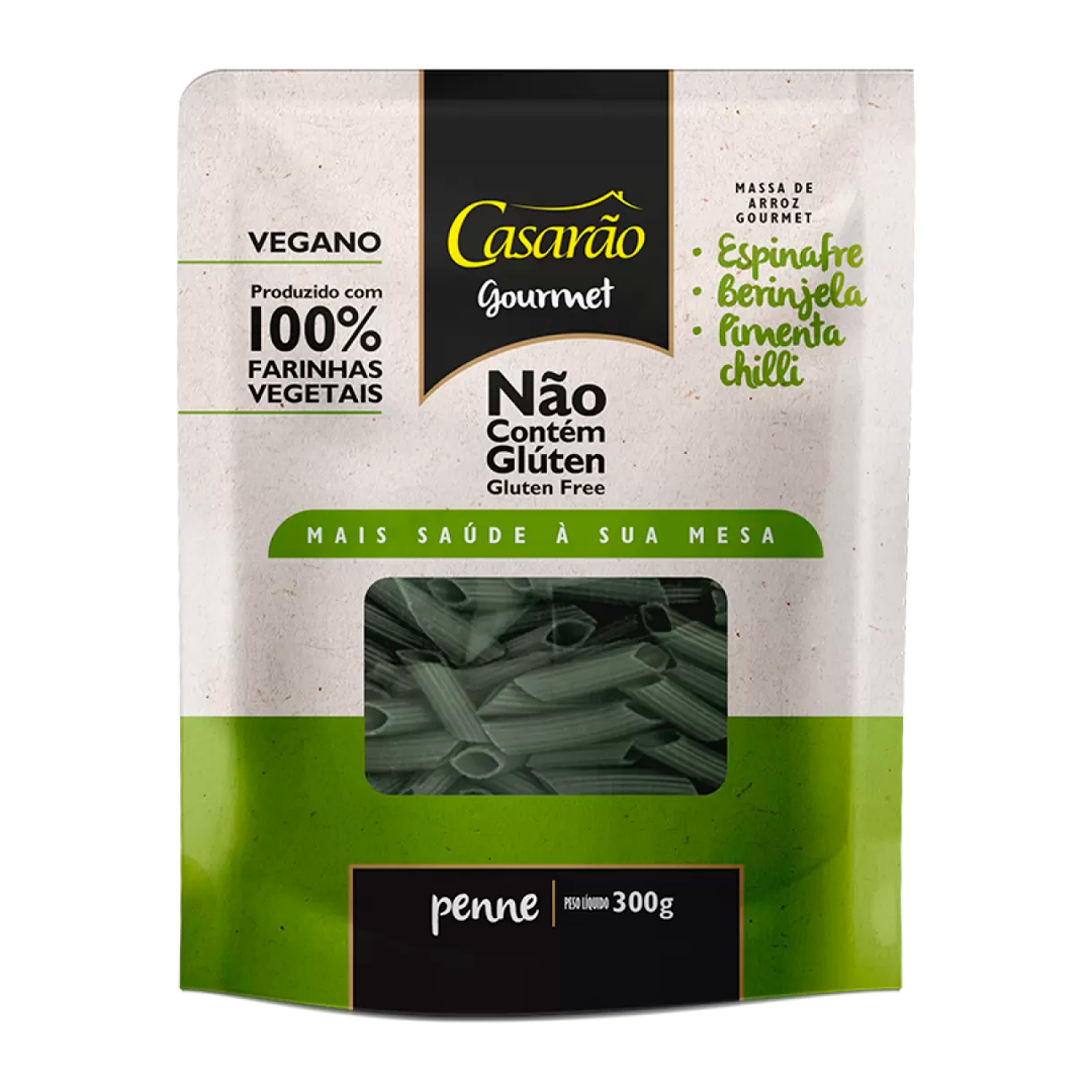 Macarrão Penne Espinafre e Berinjela Casarão 300g